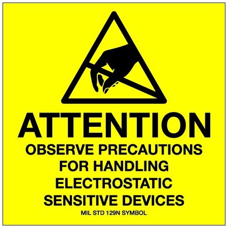 Bsc Preferred 4 x 4'' - ''Attention - Observe Precautions'' Labels, Style 1, 500PK DL9083